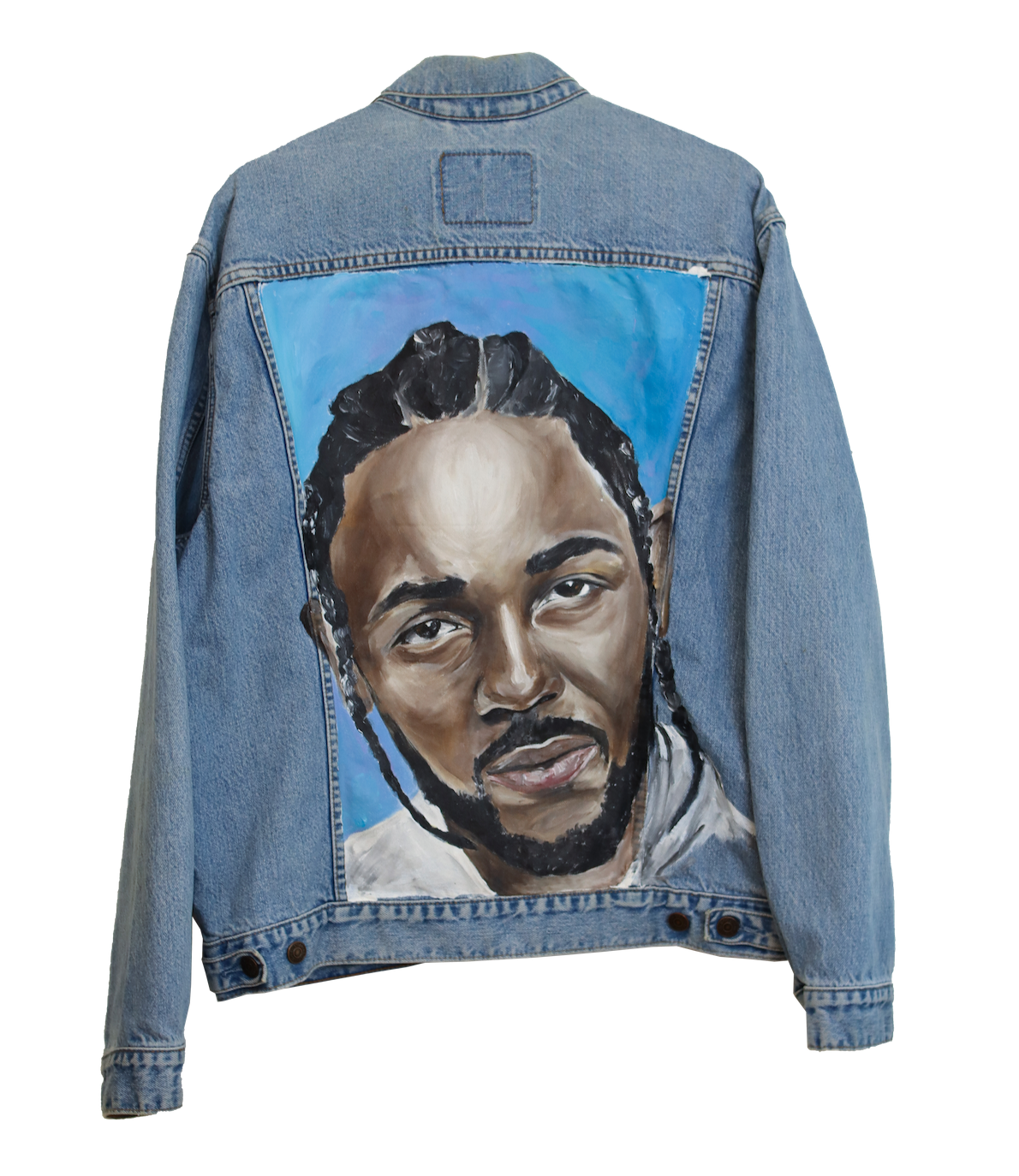 Handbemalte Kendrick Lamar Jeansjacke