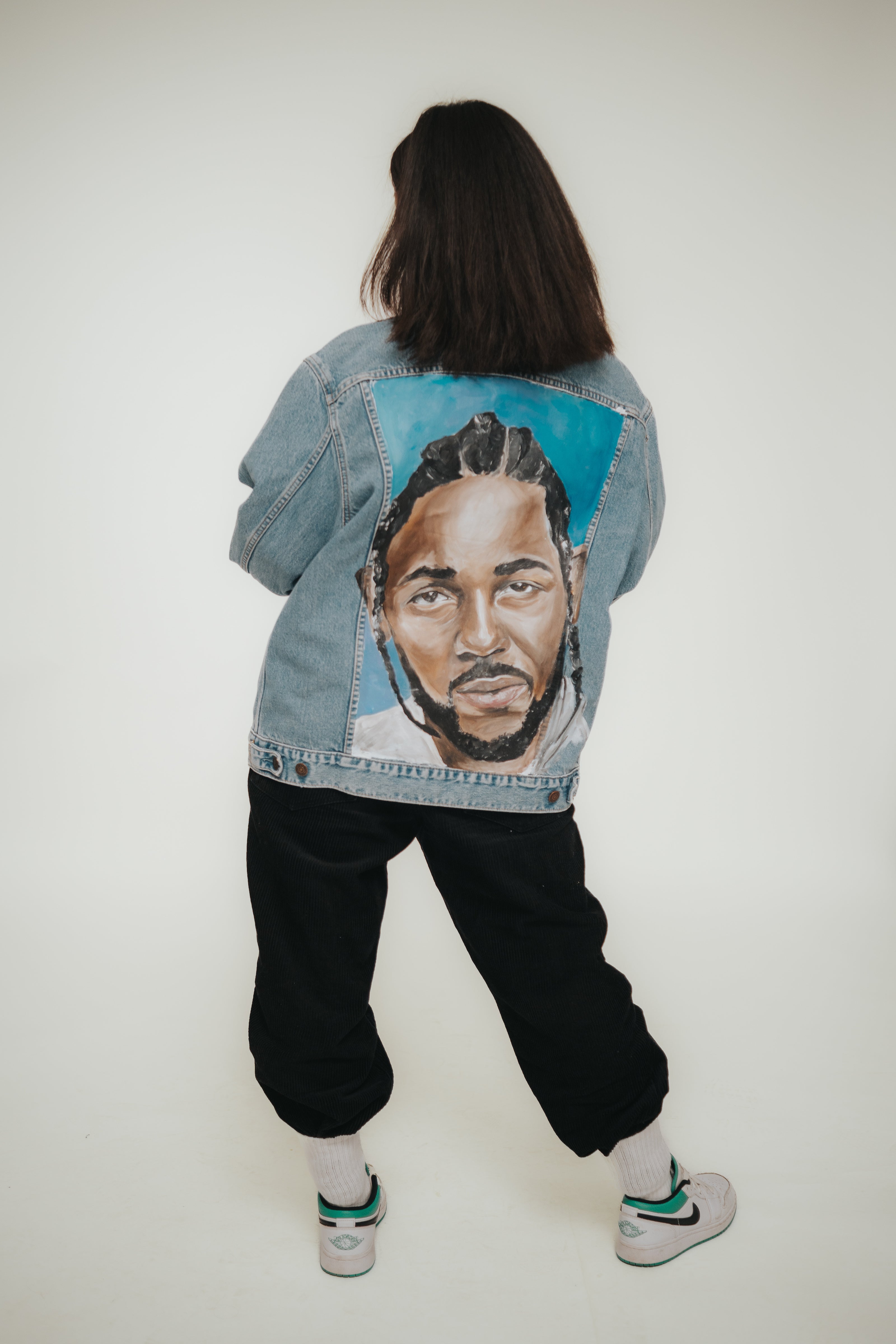 Handbemalte Kendrick Lamar Jeansjacke